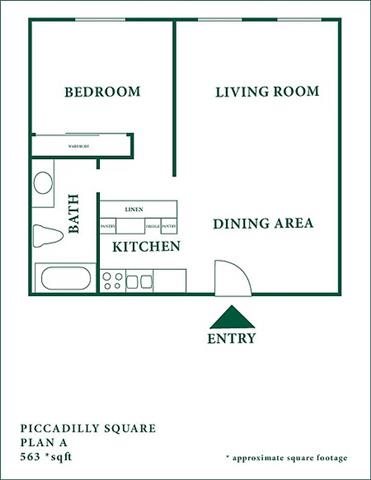One Bedroom Floor Plan 1
